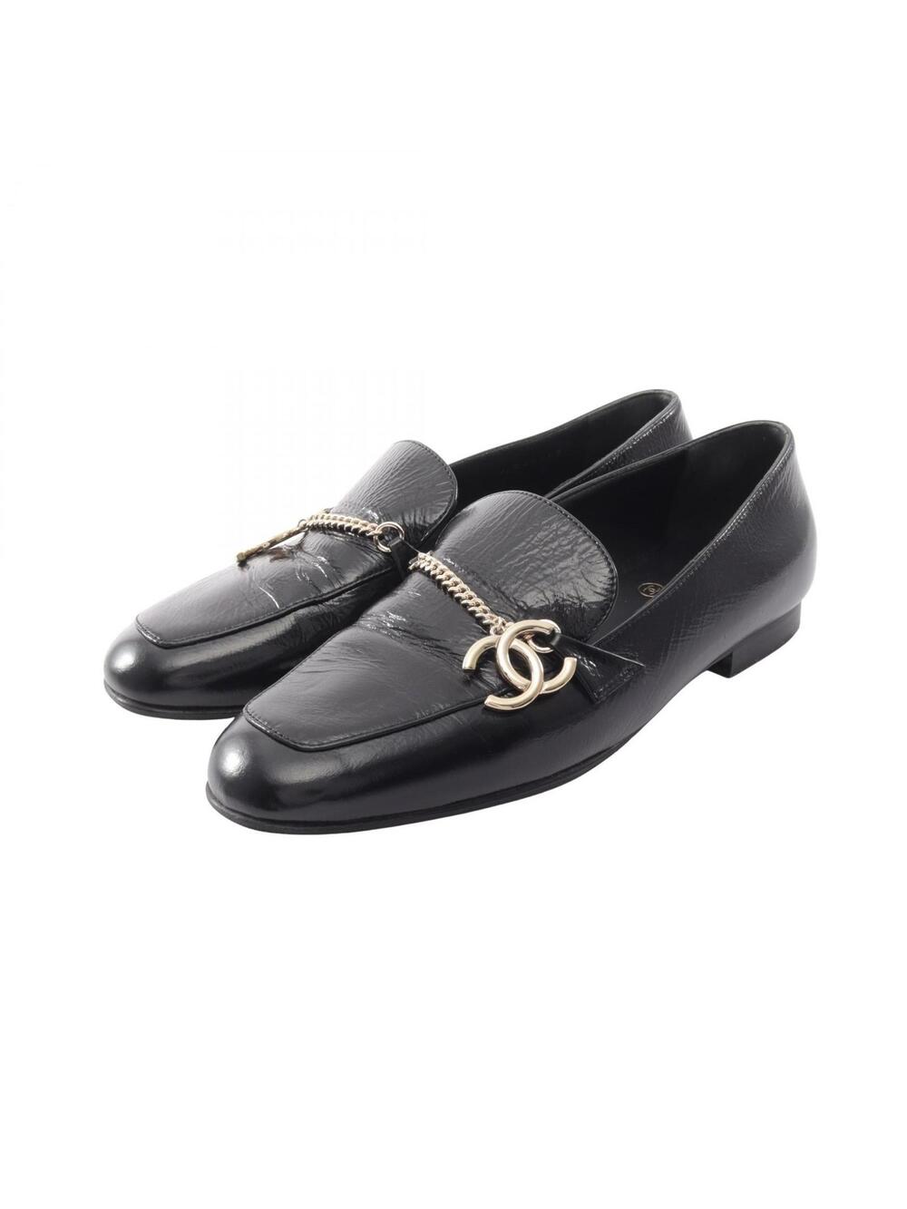 Chanel Coco Mark Chain Loafers Shoes #365385C73B